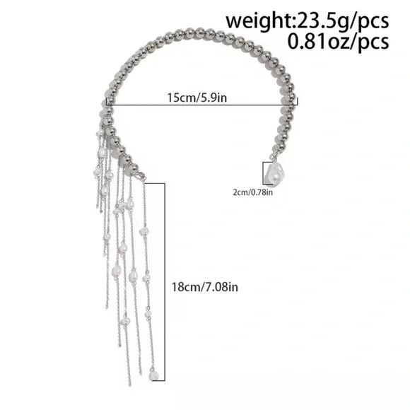 Elegant Silver and White Pearl Necklace - Picture 5 of 6